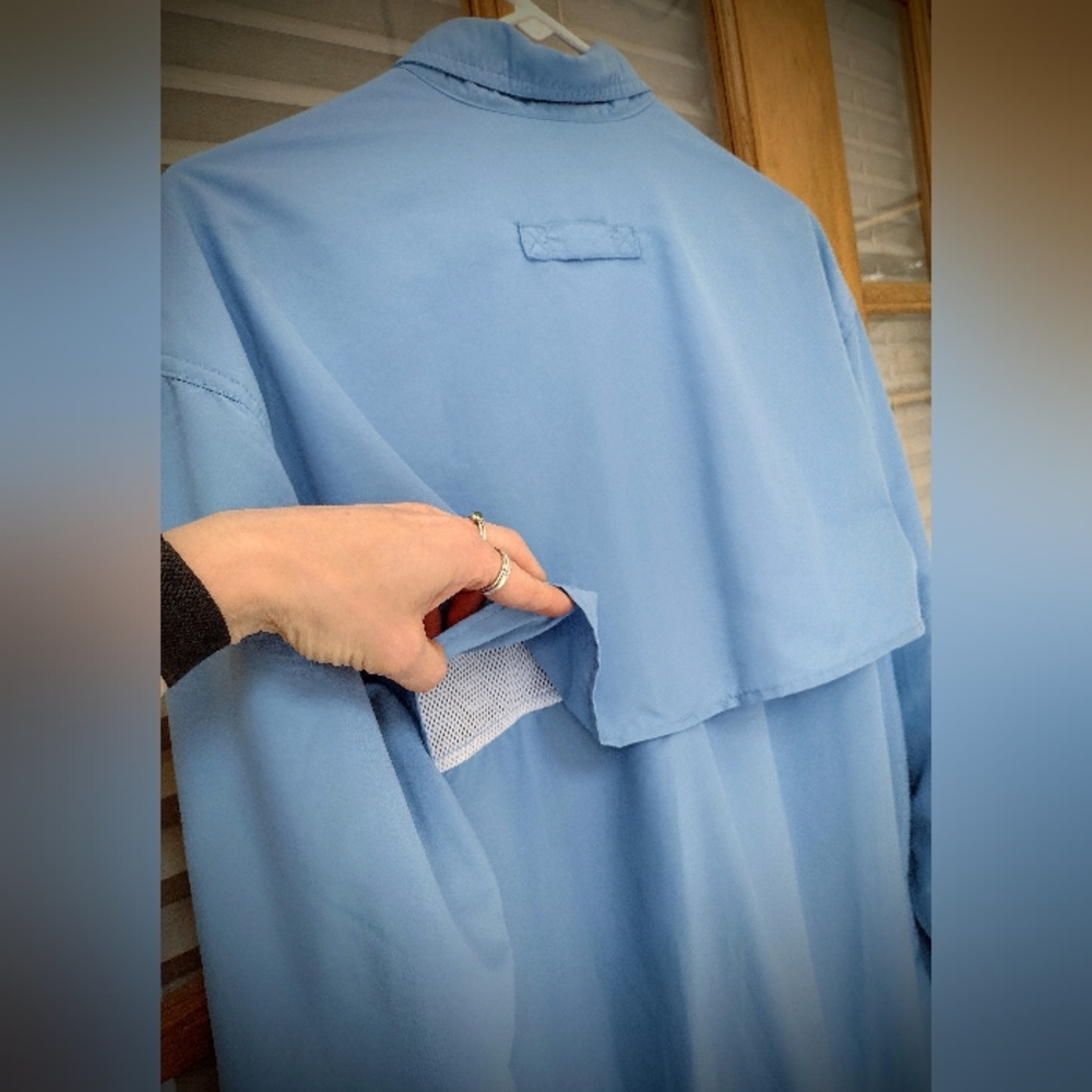 L.L. Bean M's Large Blue Tropicwear LS Sun Shirt Old Version Pre-2020, Brand New - Picture 9 of 12